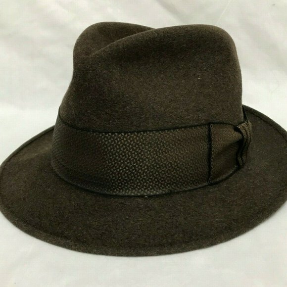 Vintage Royal Stetson Fedora Fur Felt Hat Small Size 6 1/2 Costume Prop - Picture 4 of 7